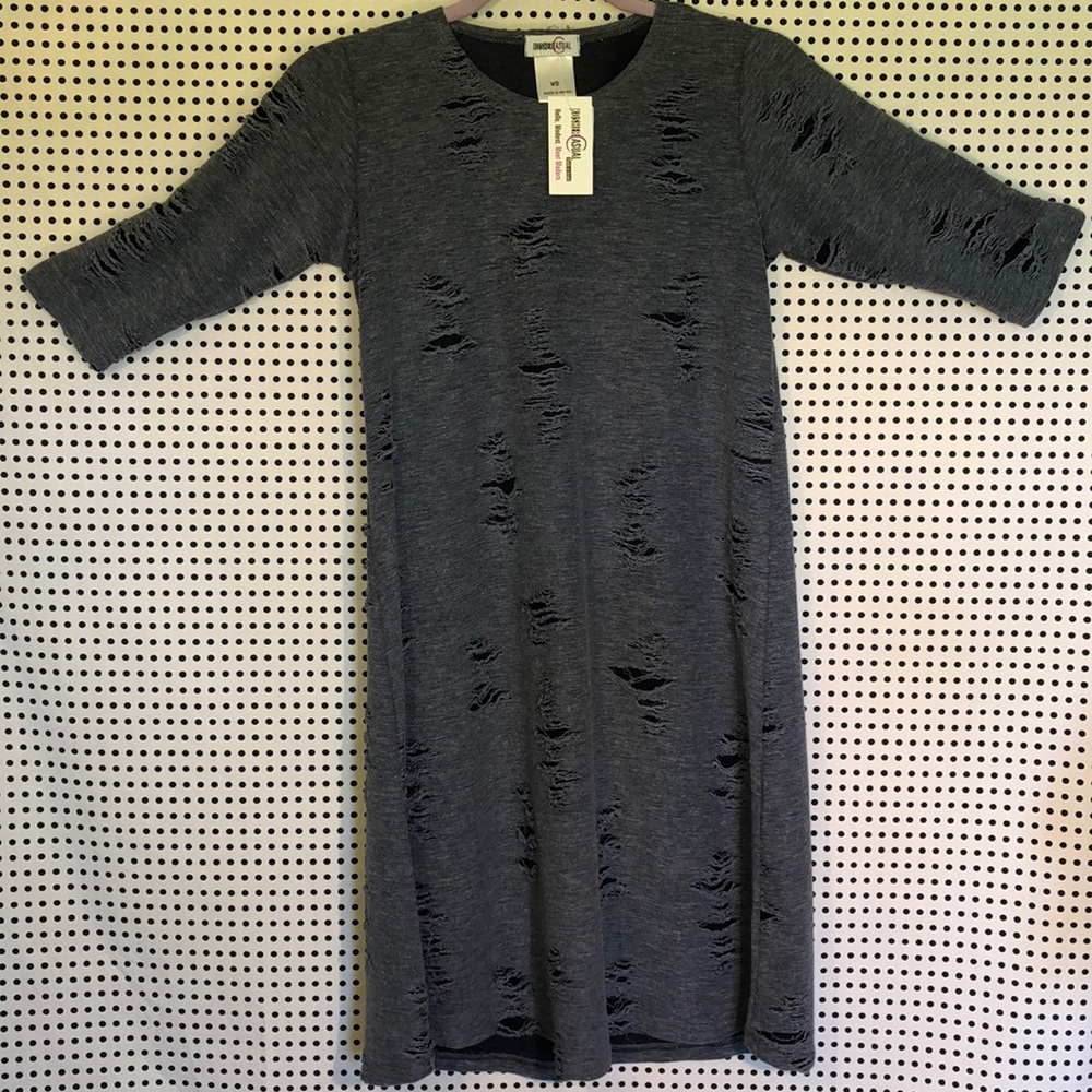 Kosher Casual Pre-Ripped French Terry Dress
